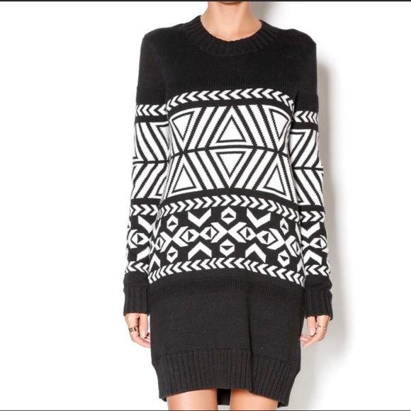 BCBG Holland Roden Black and white sweater Dress XS/S - Picture 4 of 9